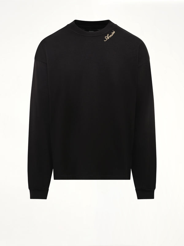 Amiri Script LS T-Shirt in Black