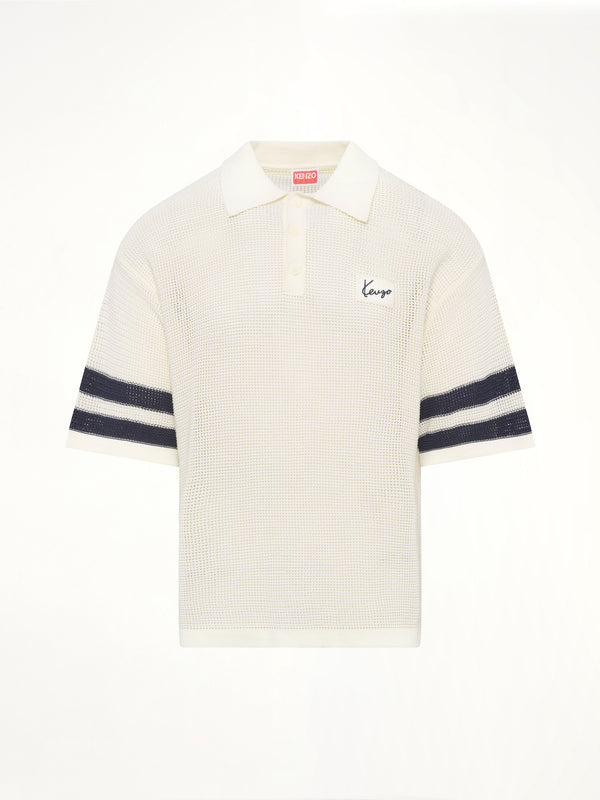 Crochet Polo in Off White