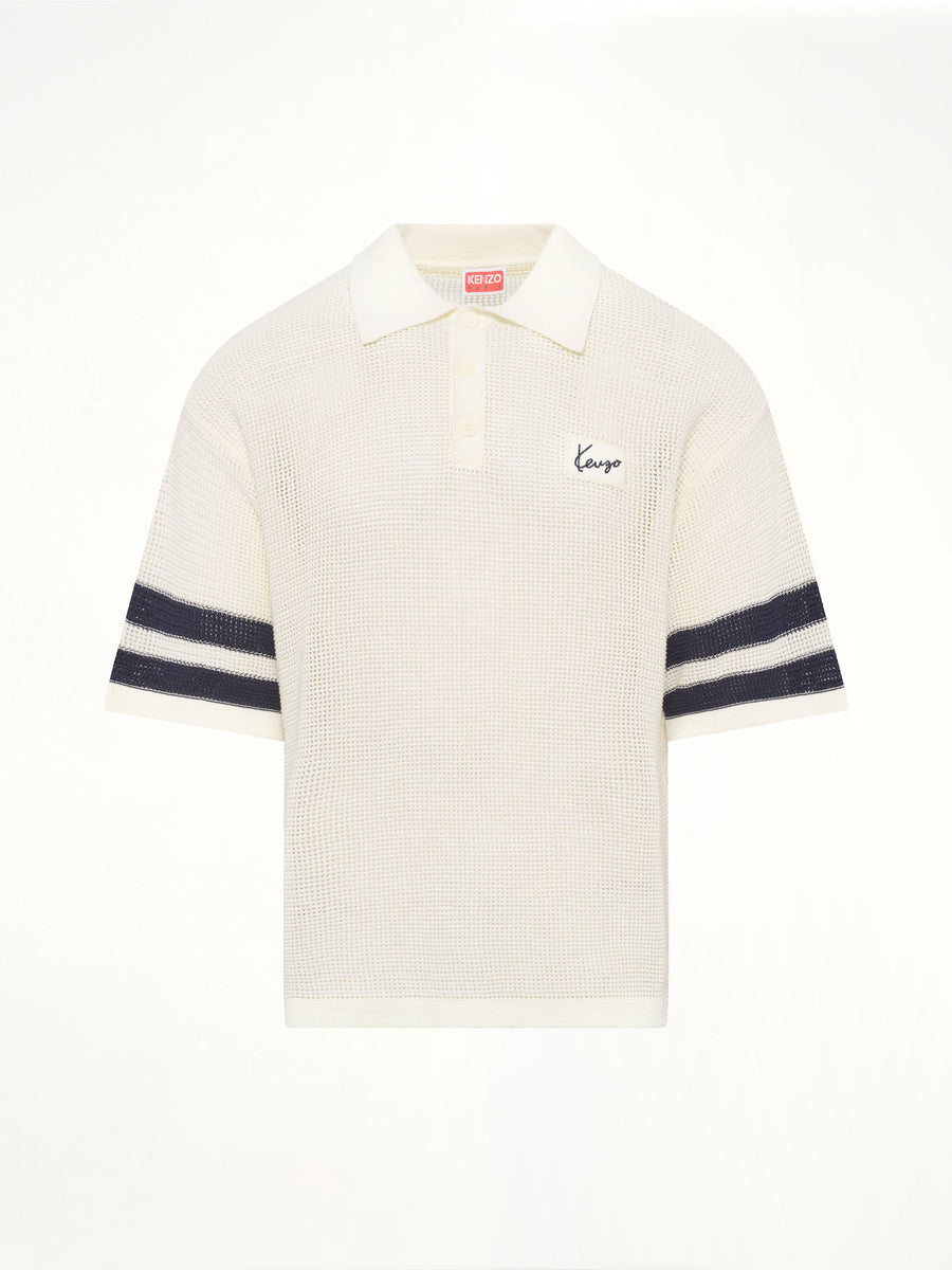 Crochet Polo in Off White