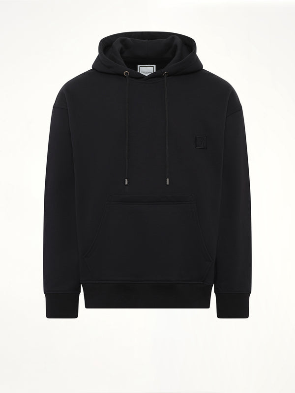 Flower Print Hoodie in Black