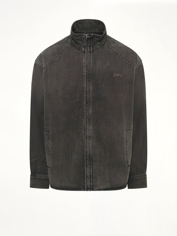 Hoodie Detachable Leather Jumper in Black