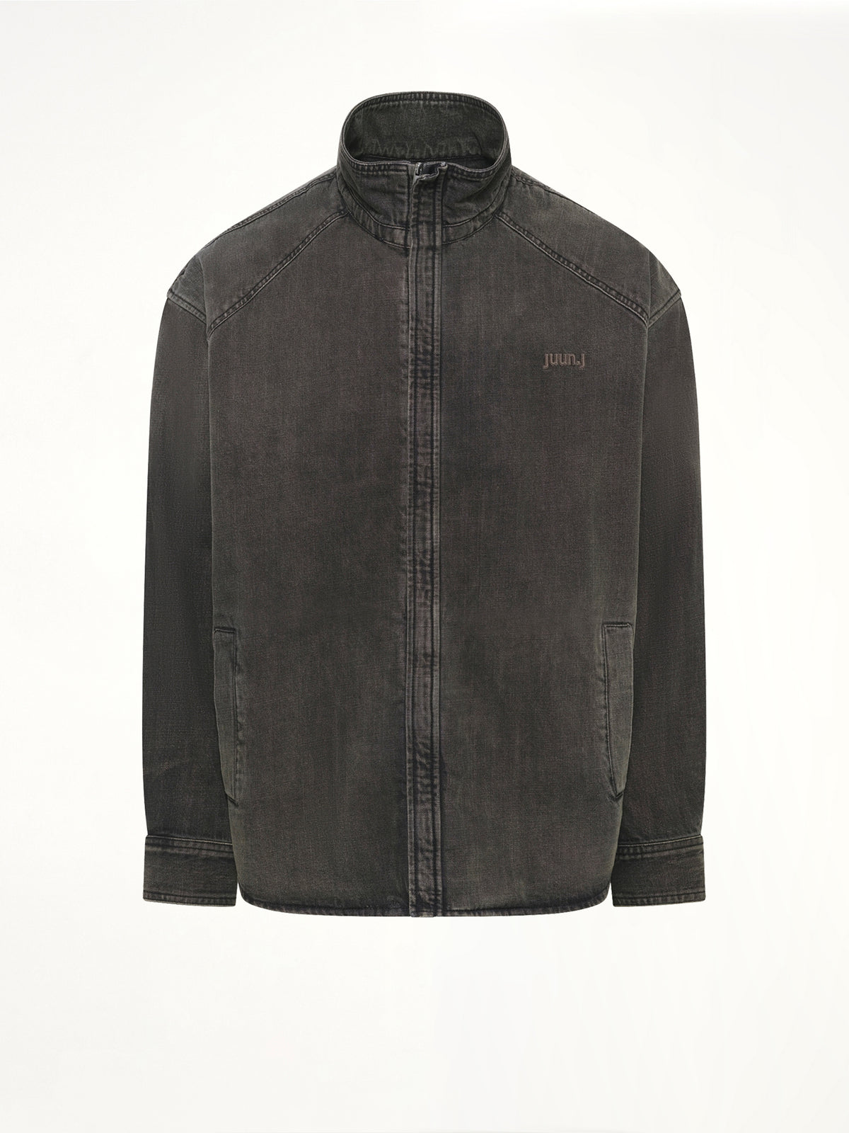 Hoodie Detachable Leather Jumper in Black