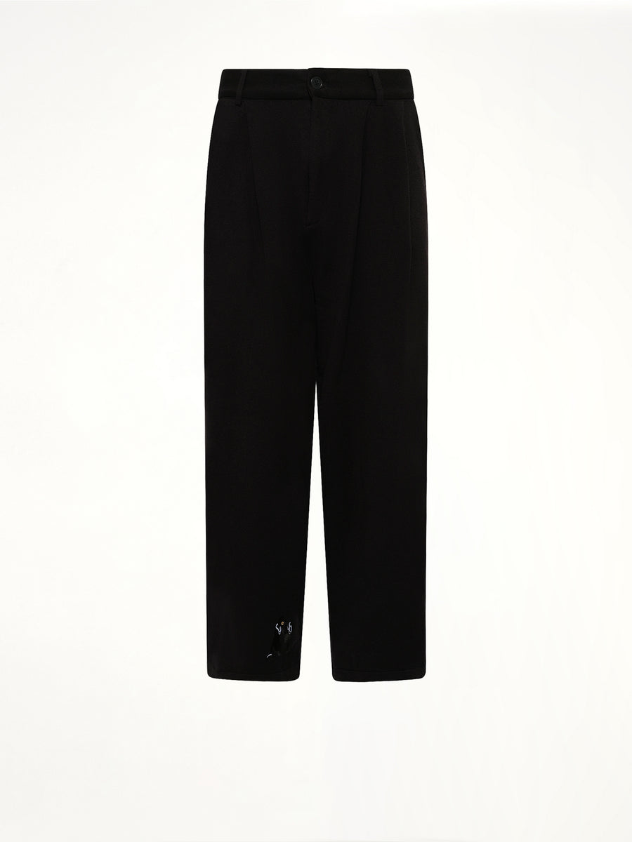 Knitted Cat Burglar Trousers in Black