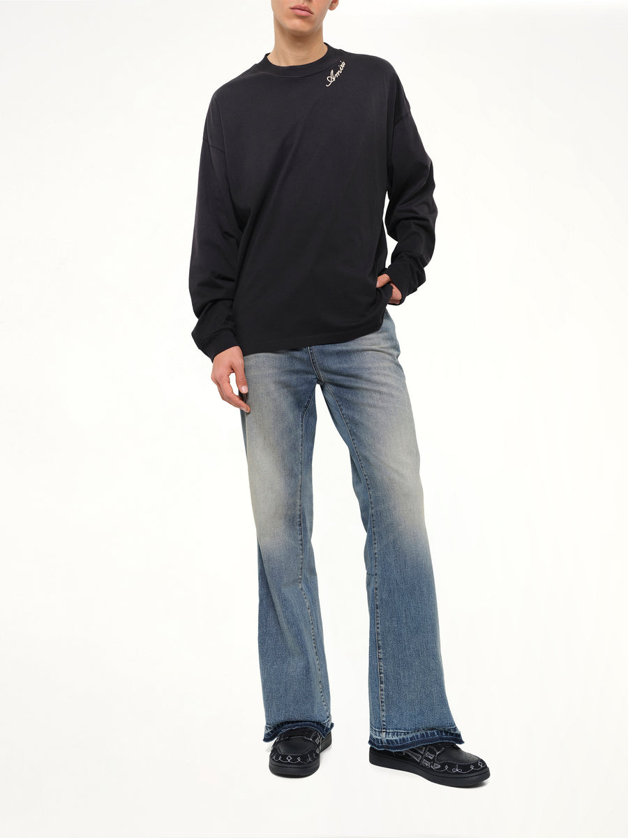Amiri Script LS T-Shirt in Black