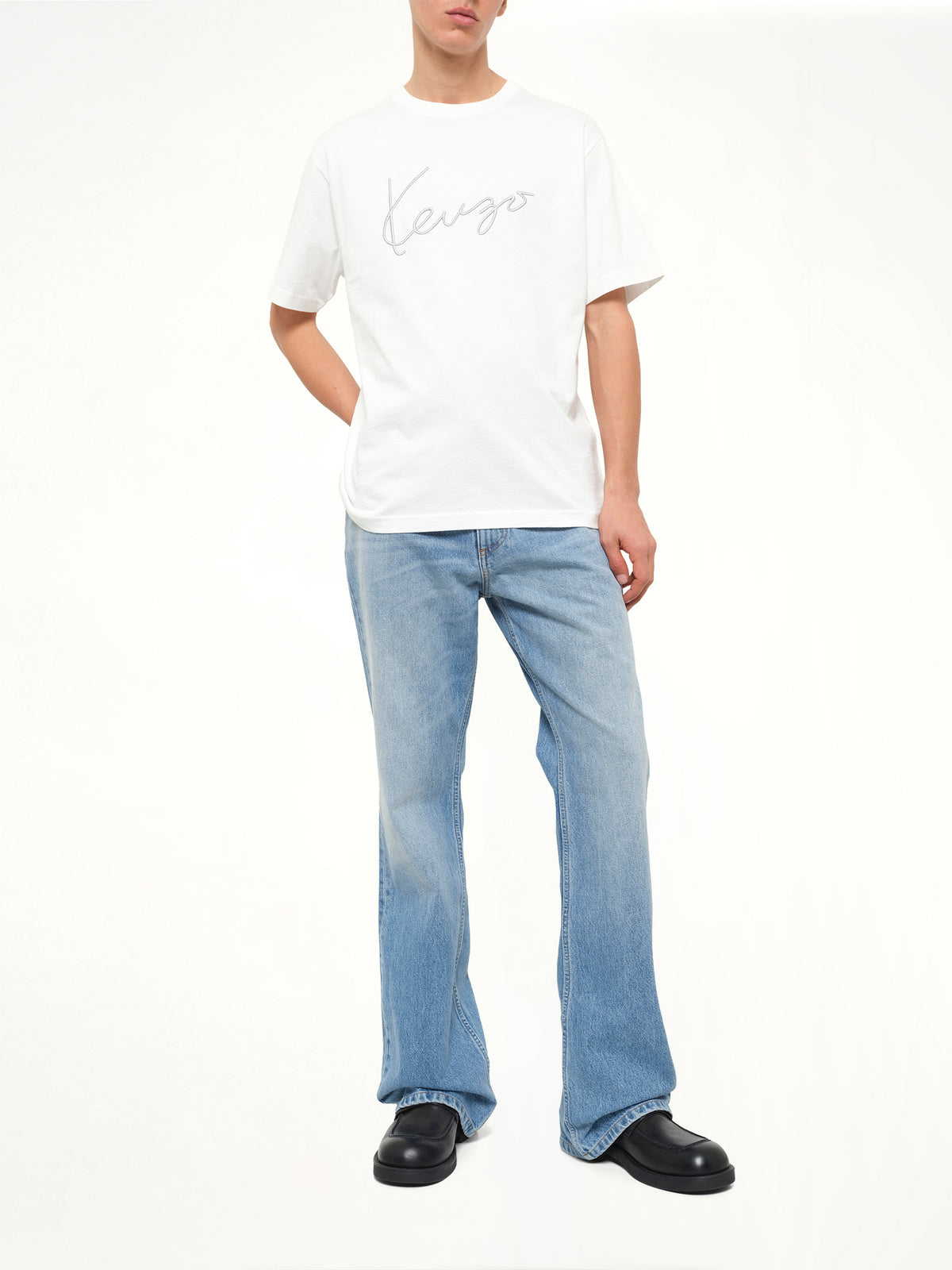 Gots Kenzo Big Signature Classic T-Shirt in Off White