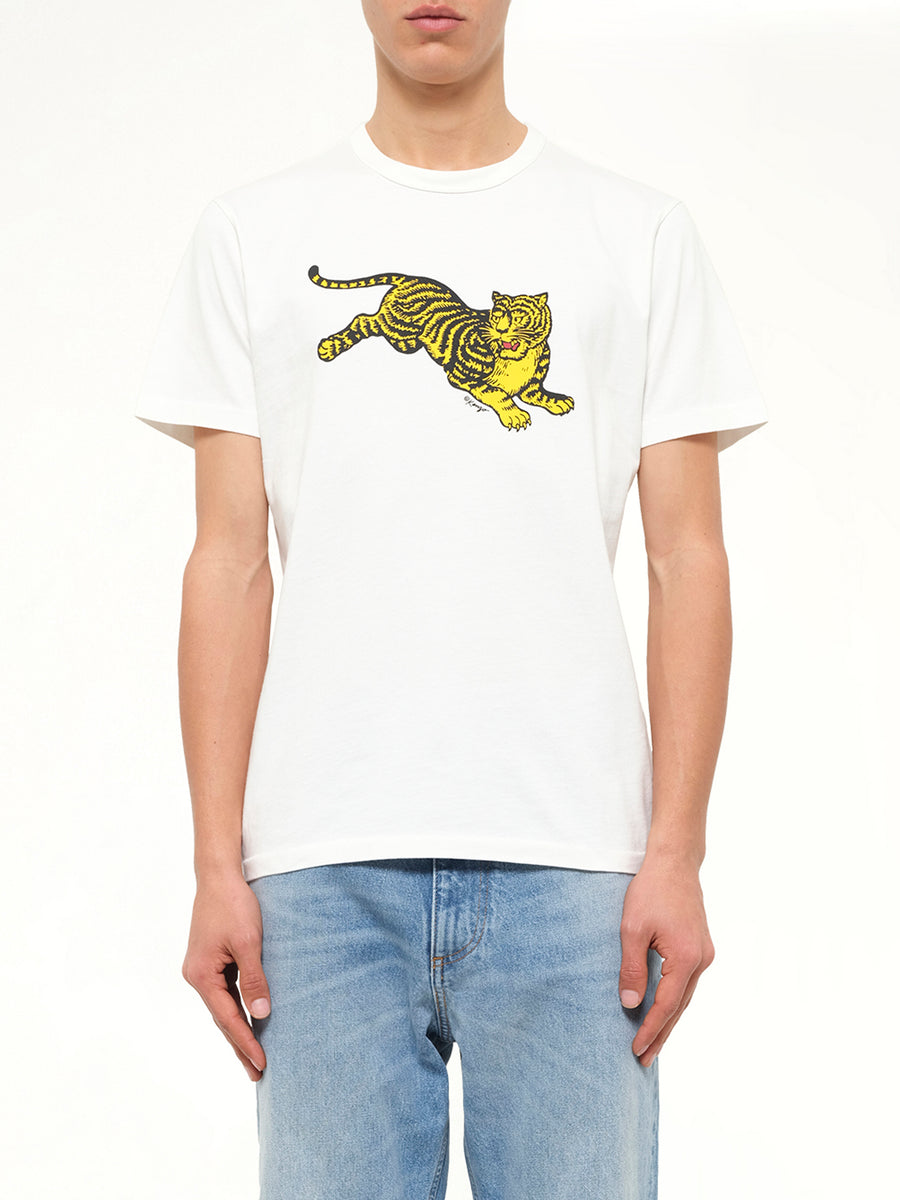 Gots Kenzo Jumping Tiger Slim T-Shirt in Off White