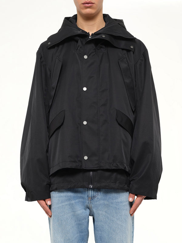 Hooded Track Jacket in Black