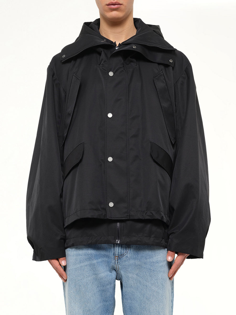 Hooded Track Jacket in Black