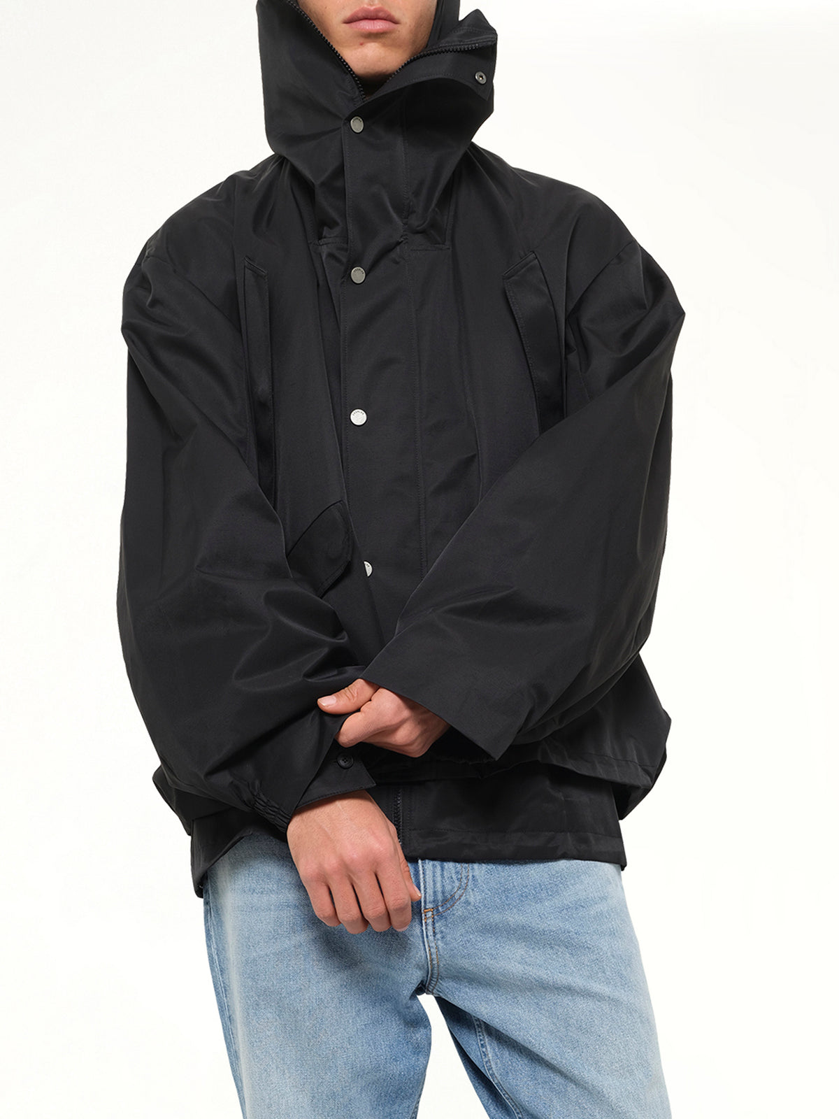 Hooded Track Jacket in Black