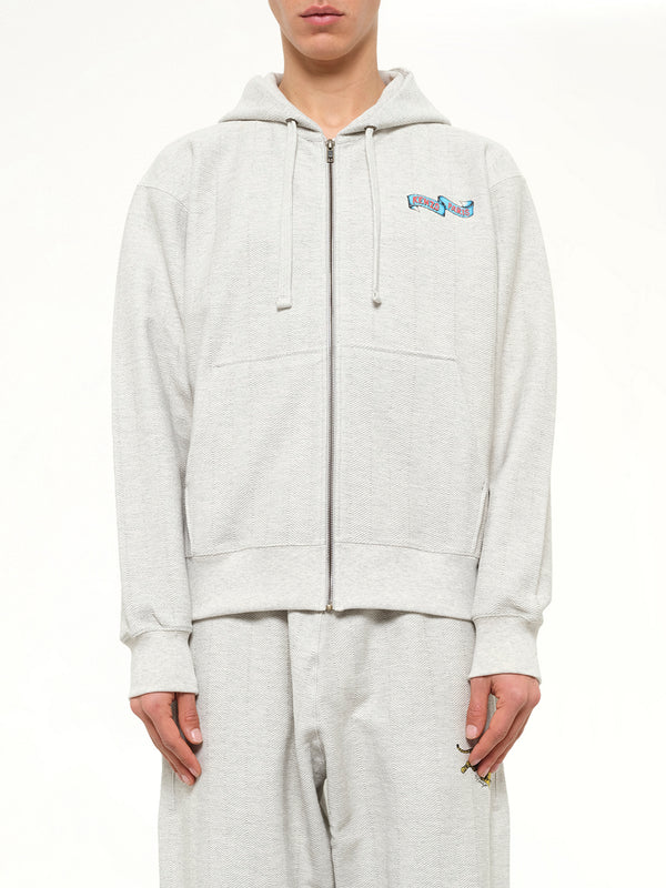 Kenzo Jumping Tiger Classic Zip Up Hoodie in Pale Grey