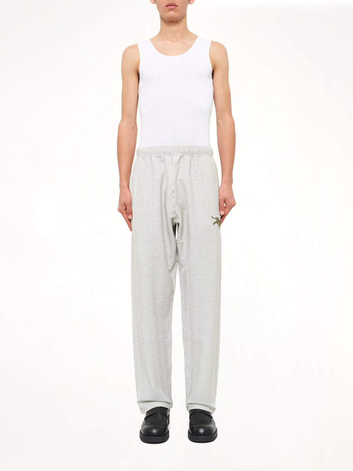 Kenzo Jumping Tiger Straight Jog Pants in Pale Grey