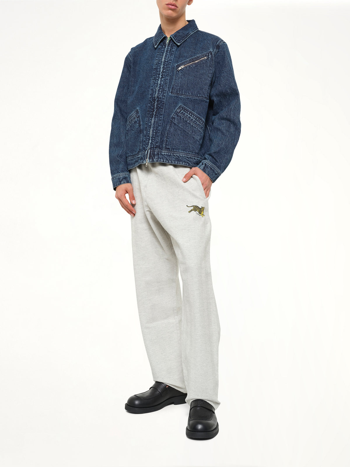 Kenzo Signature Utility Jacket in Medium Stone Blue