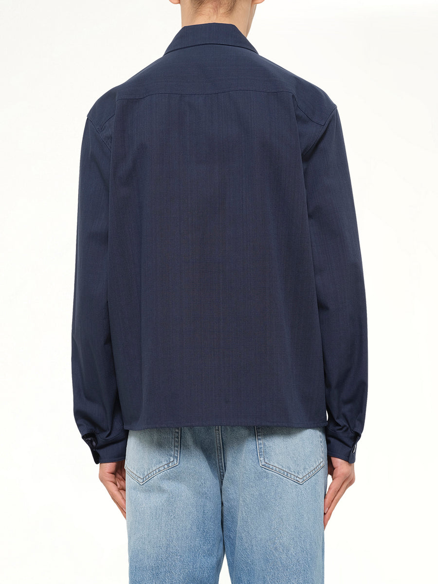 Kenzo Varsity Overshirt in Navy Blue