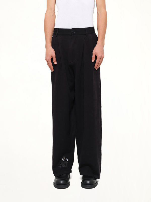 Knitted Cat Burglar Trousers in Black