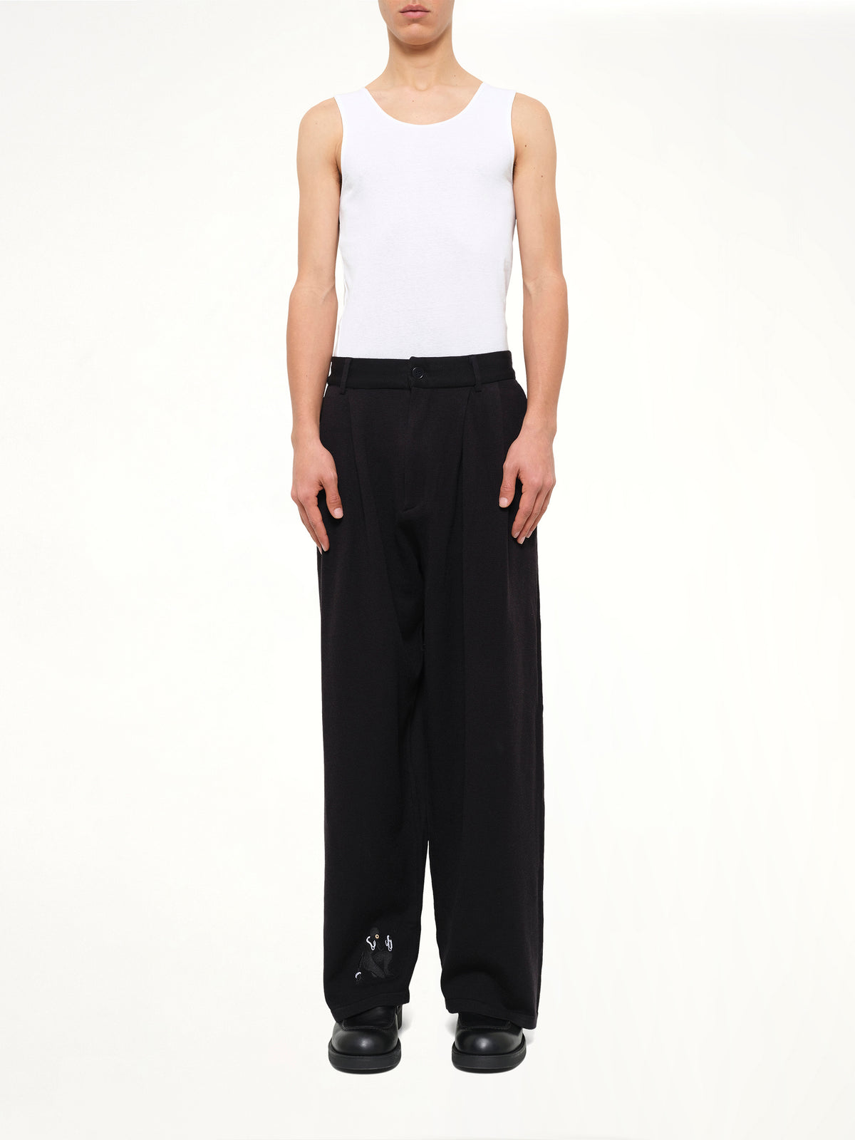 Knitted Cat Burglar Trousers in Black