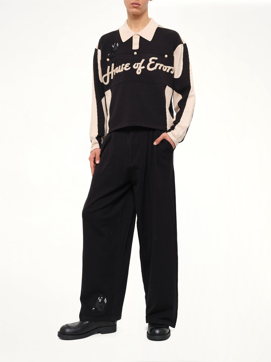Knitted Cat Burglar Trousers in Black