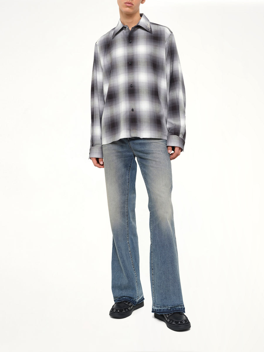 Oversized Flannel Shirt in Black