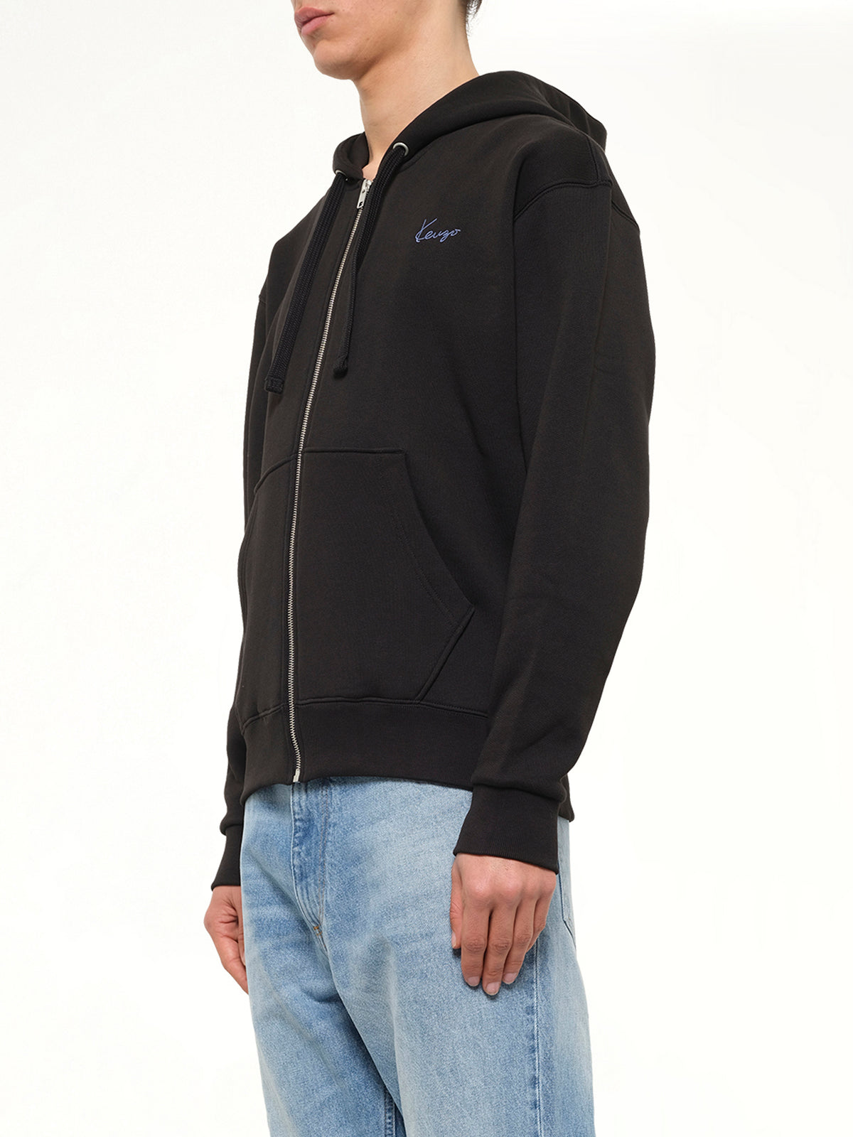 Signature Classic Zip Up Hoodie in Black