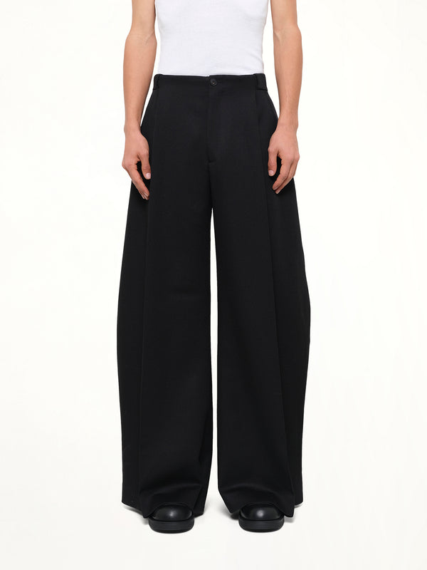 Tailoring Wool Wide Pant in Black