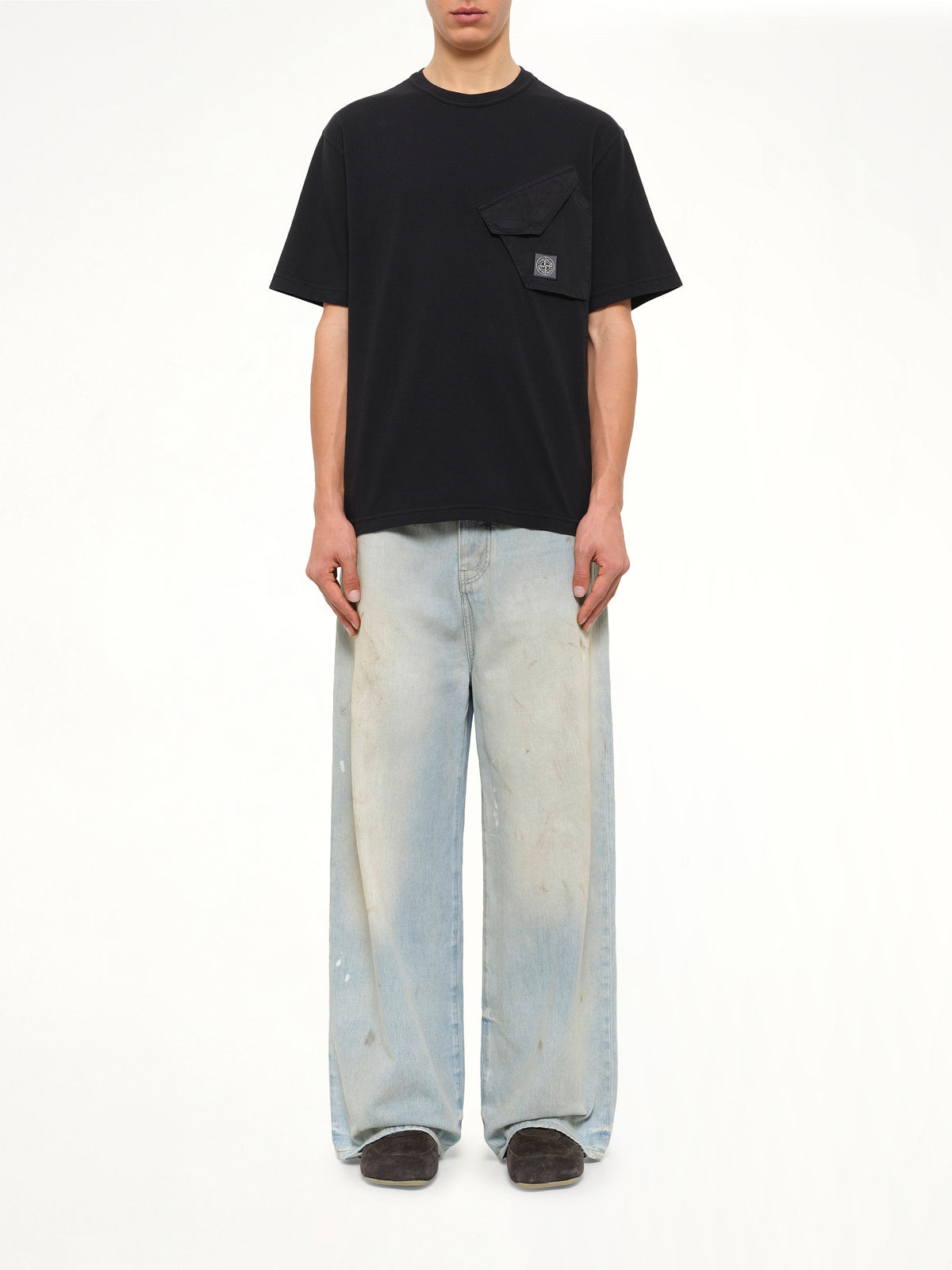 2100008 Cotton Pocket T-Shirt in Black