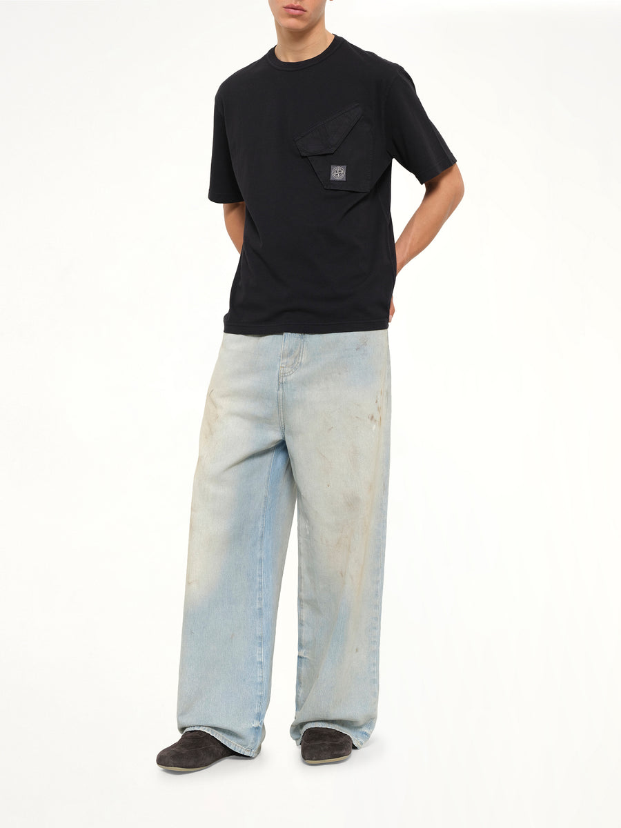 2100008 Cotton Pocket T-Shirt in Black
