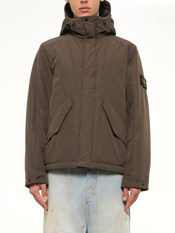 4100010 Nylon Short Parka in Coal Grey