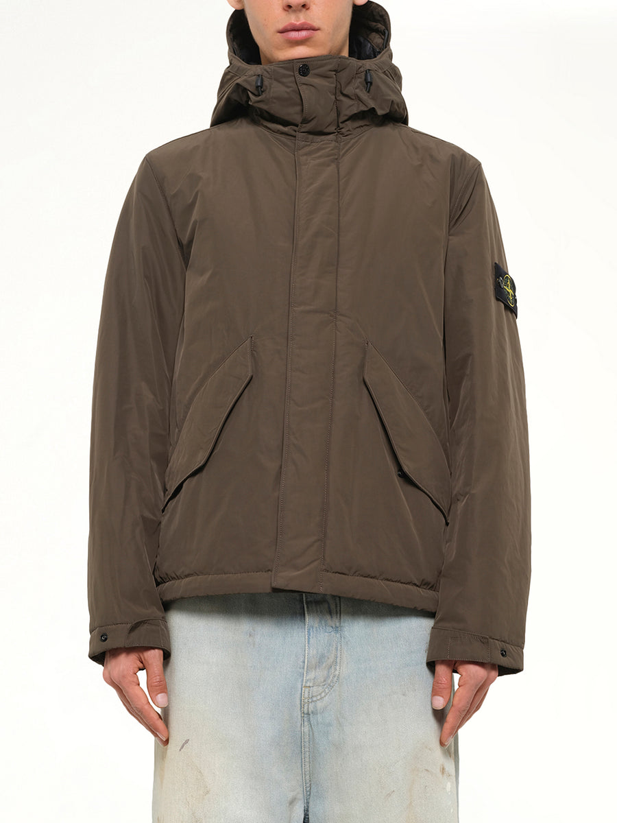 4100010 Nylon Short Parka in Coal Grey