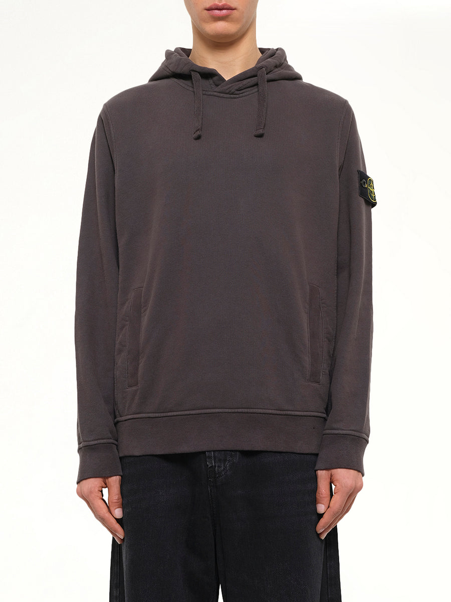 6100048 Brushed Cotton Hoodie in Lead Grey