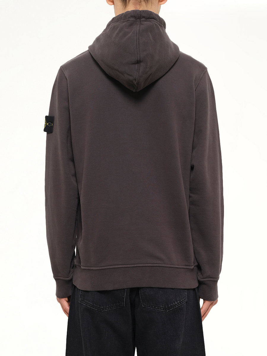 6100048 Brushed Cotton Hoodie in Lead Grey