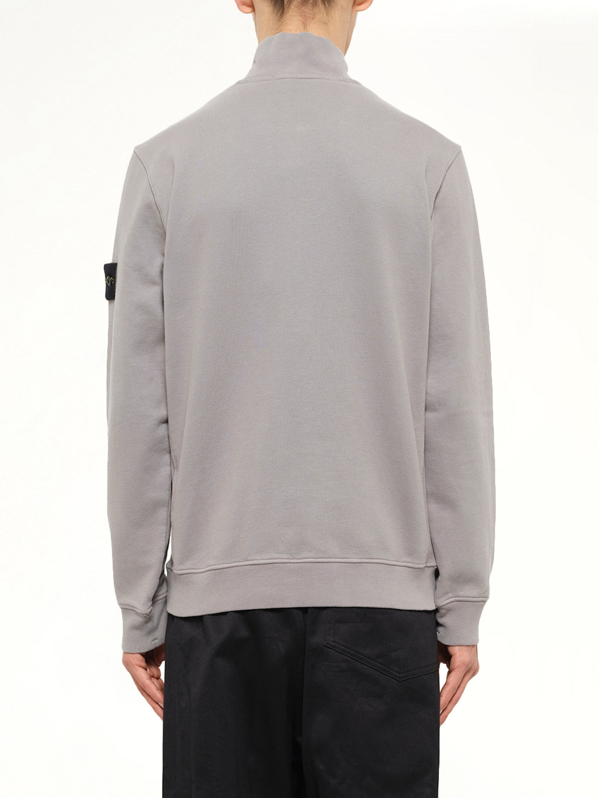 6100068 Brushed Cotton Quarter Zip Sweatshirt in Grey