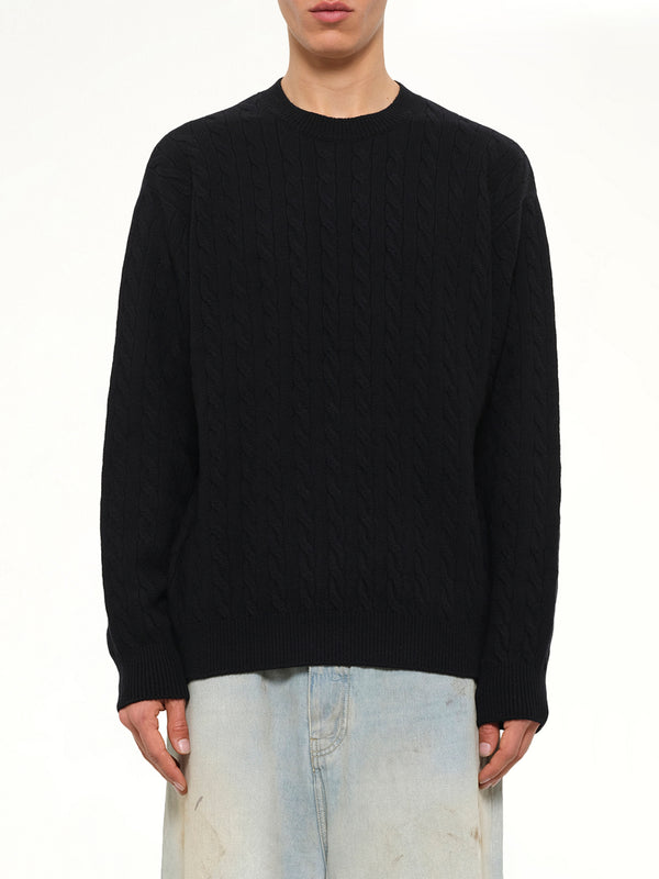 Cable Knit Sweater in Black