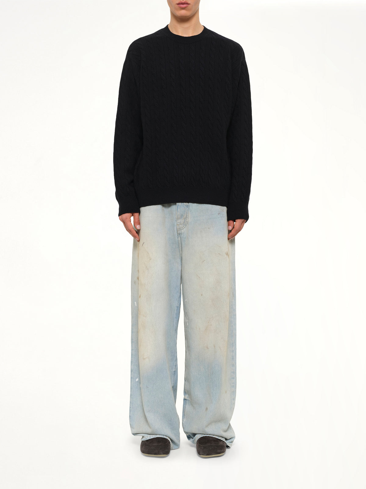 Cable Knit Sweater in Black