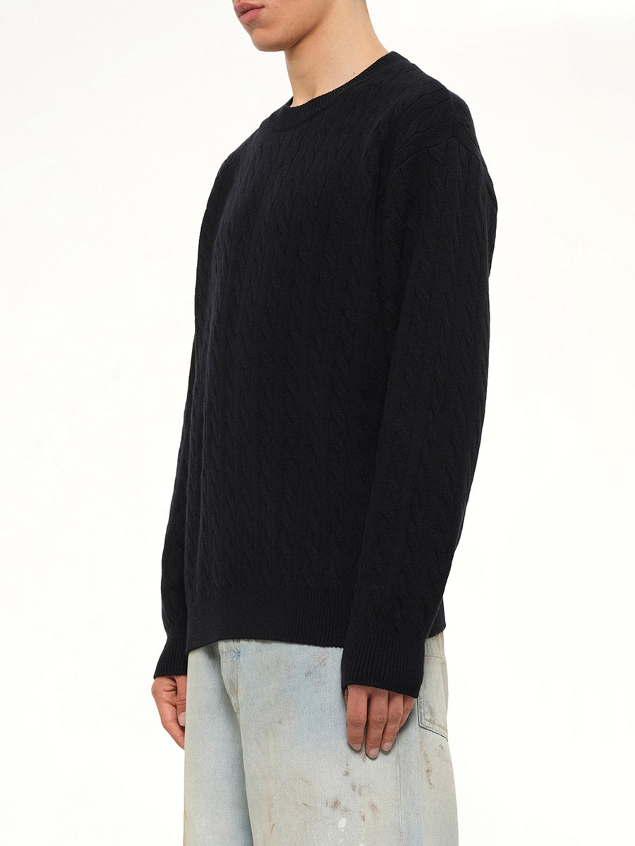 Cable Knit Sweater in Black
