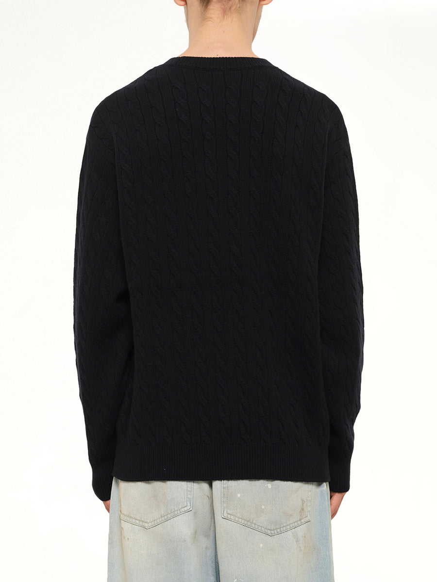 Cable Knit Sweater in Black