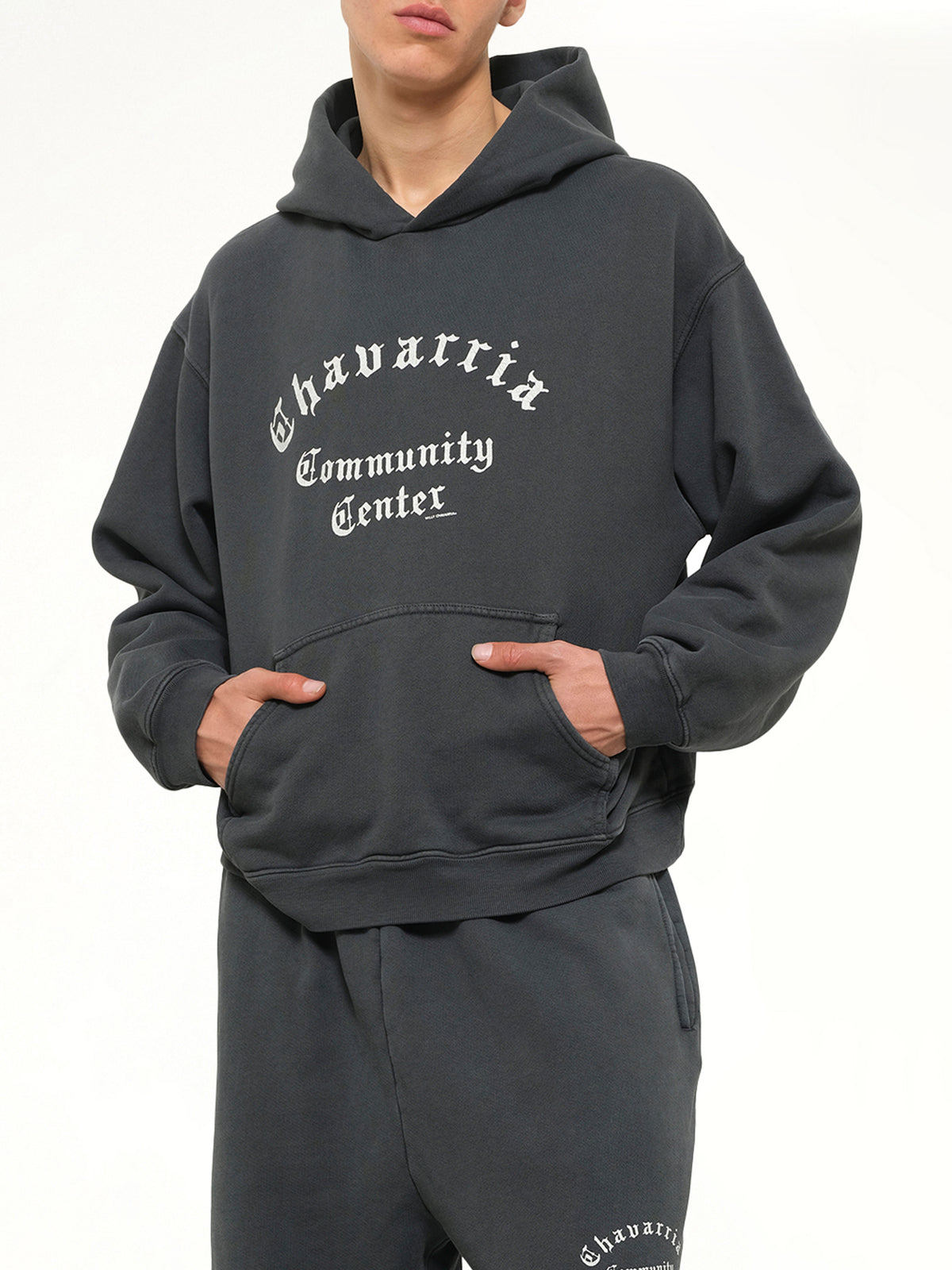 Chavarria Community Center Shrunken Hoodie in Pirate Black