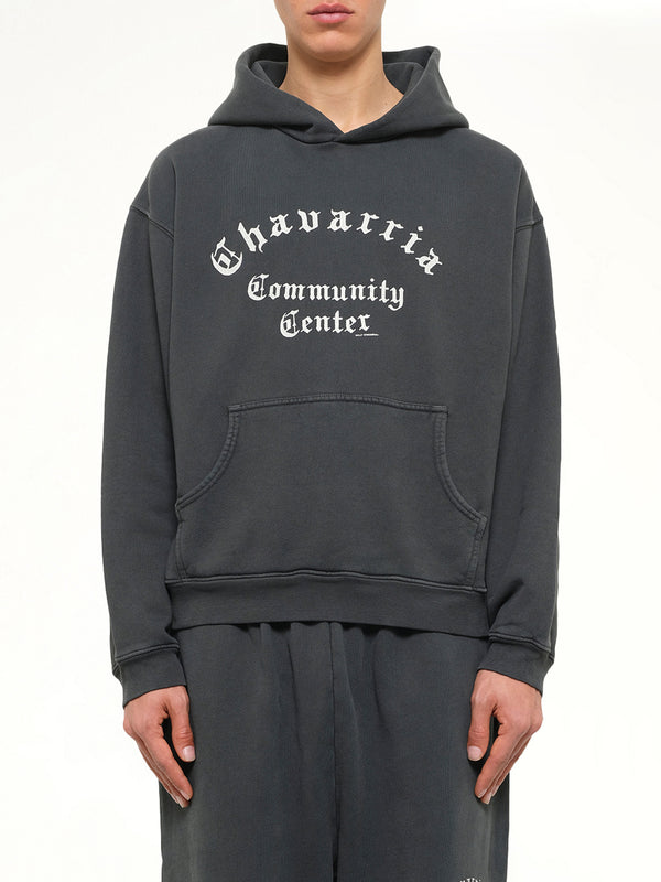 Chavarria Community Center Shrunken Hoodie in Pirate Black