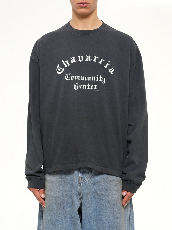 Community Center LS Buffalo T-Shirt in Black