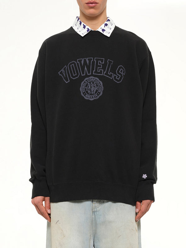 Faded Collegiate Sweatshirt in Black