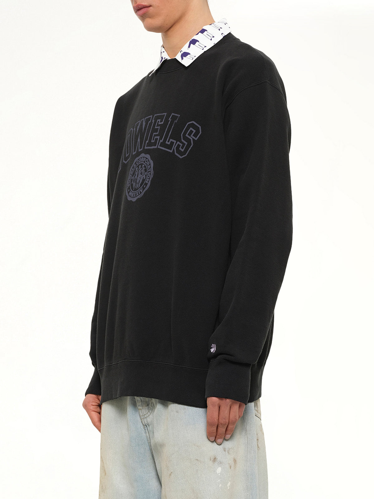 Faded Collegiate Sweatshirt in Black