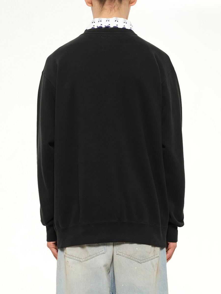 Faded Collegiate Sweatshirt in Black