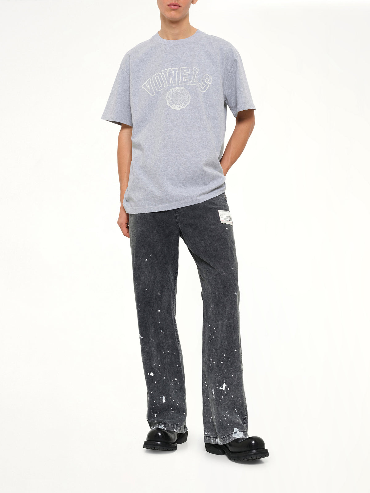 Faded Collegiate T-Shirt in Grey Heather