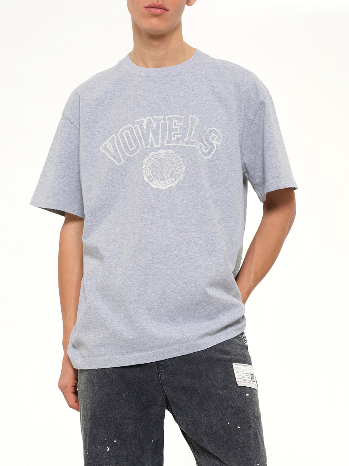 Faded Collegiate T-Shirt in Grey Heather