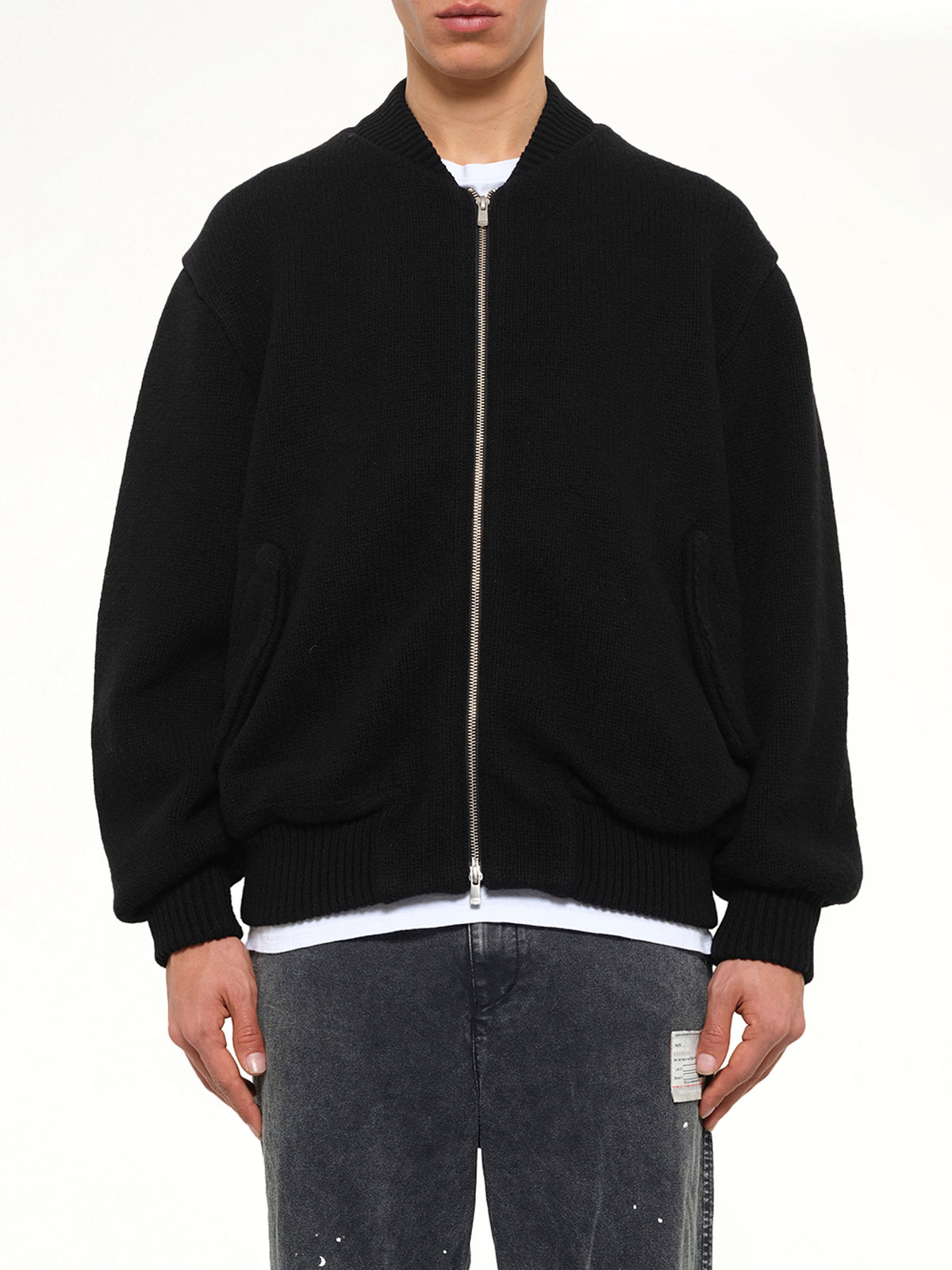 Knitted Bomber in Black