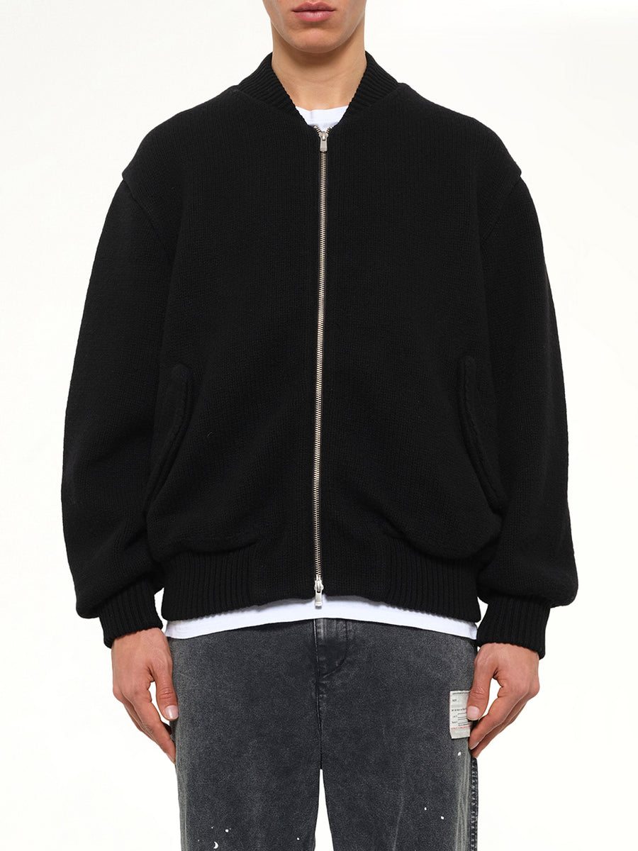 Knitted Bomber in Black