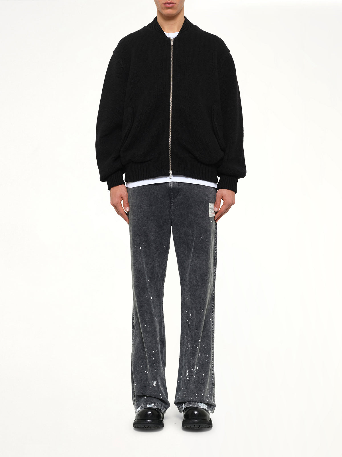 Knitted Bomber in Black