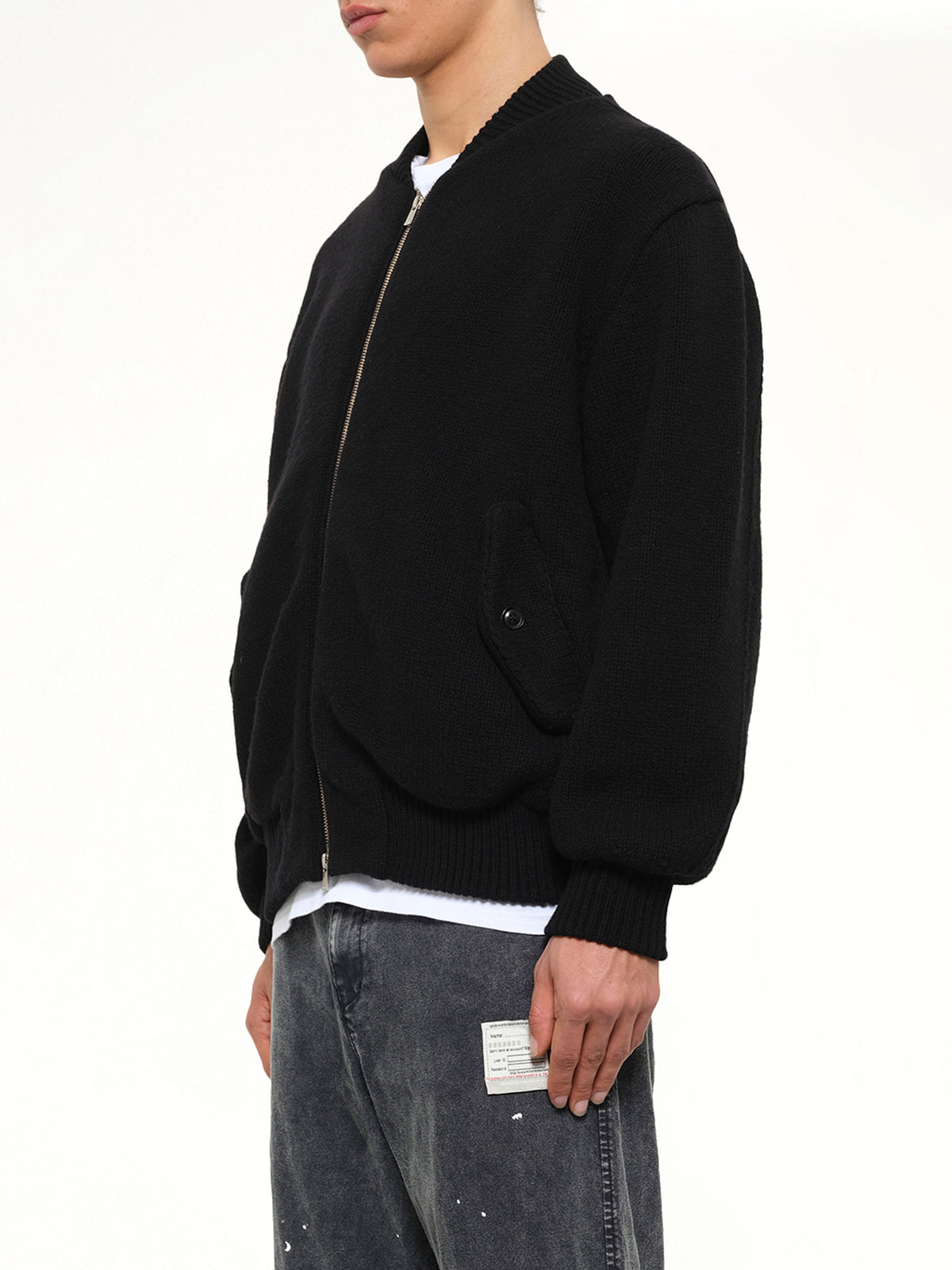 Knitted Bomber in Black