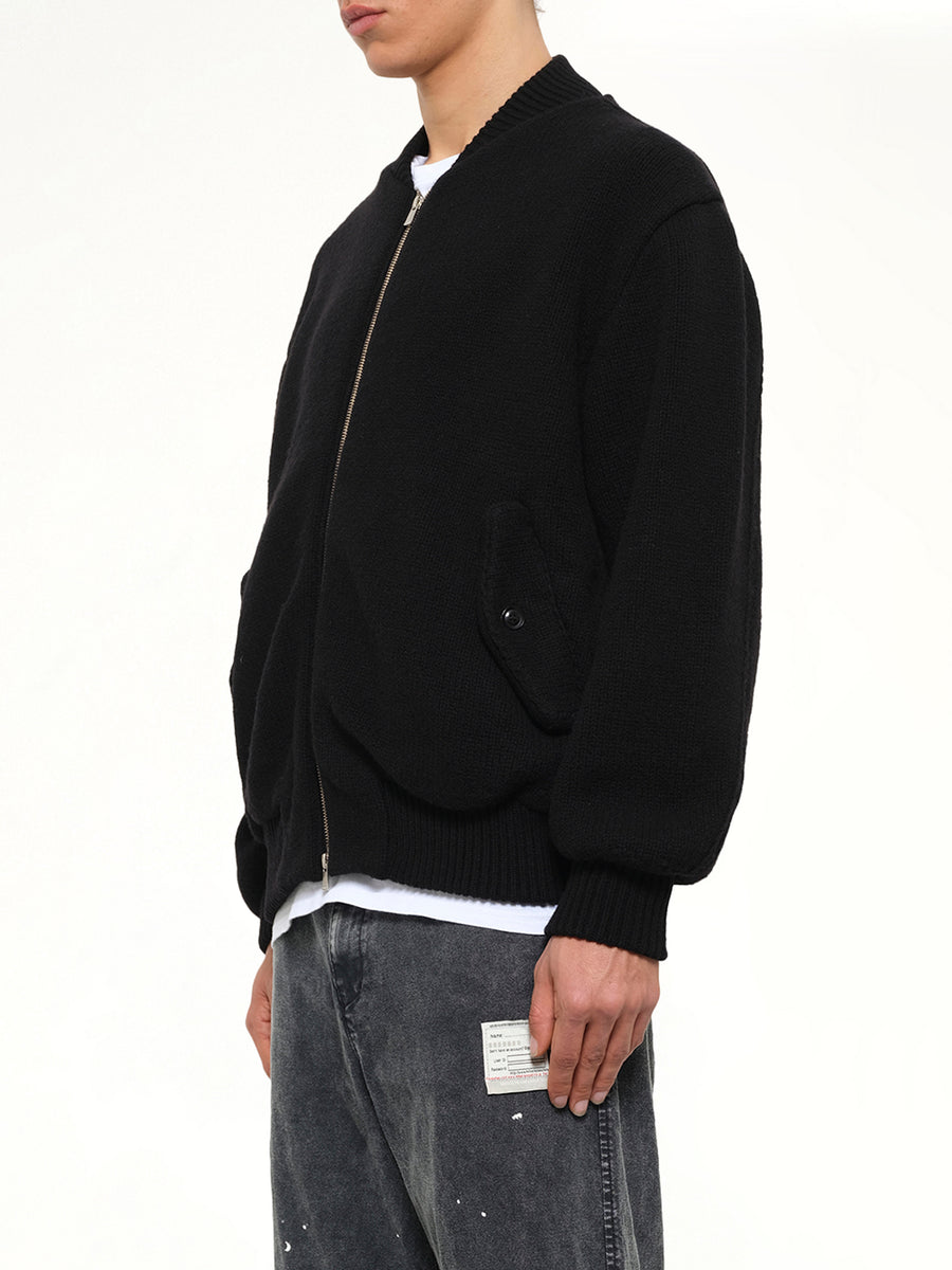 Knitted Bomber in Black