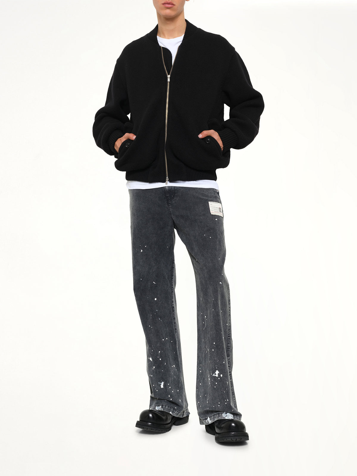 Knitted Bomber in Black