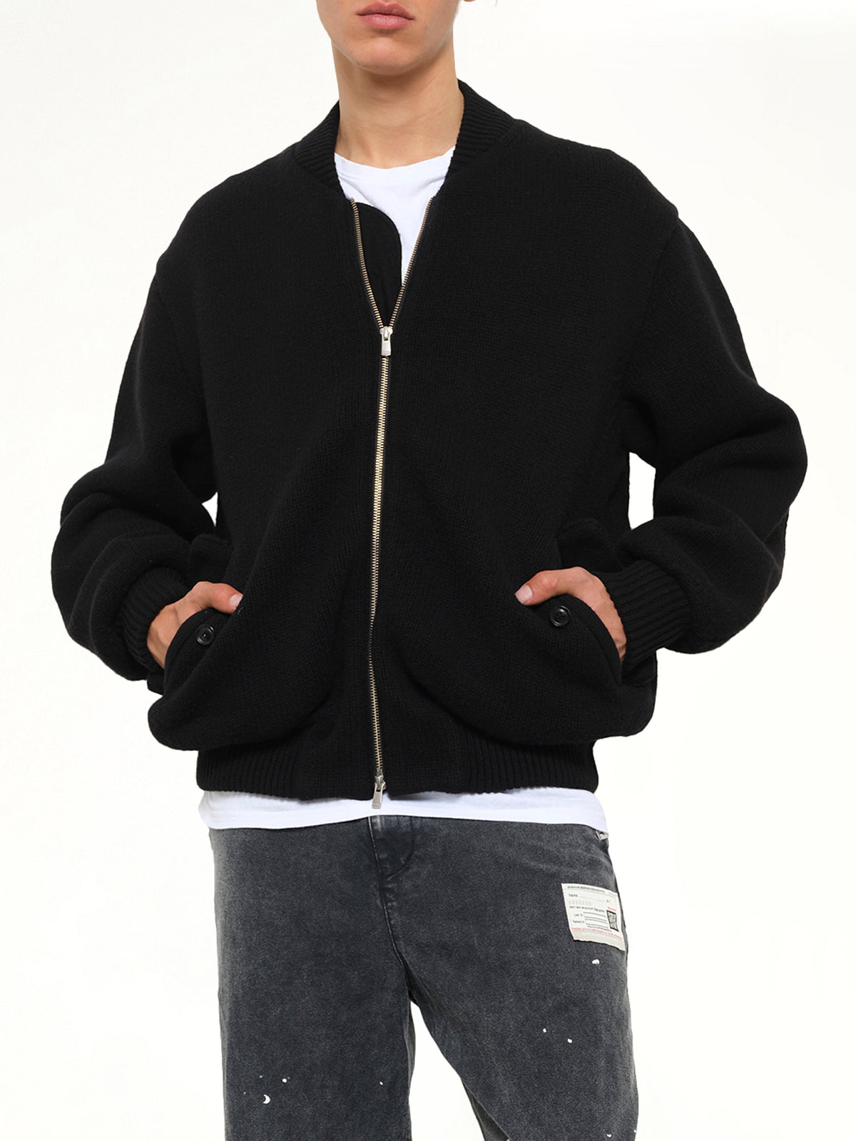 Knitted Bomber in Black