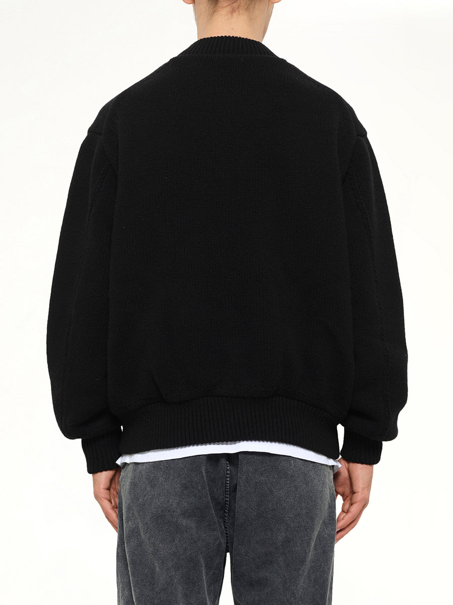 Knitted Bomber in Black